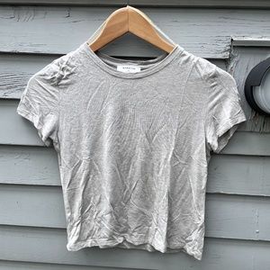 BABATON (Aritzia) Grey Cropped T-shirt
